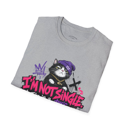 T‑Shirt — “I’m Not Single: I’m in a Toxic Relationship with a Cat” Graphic Tee