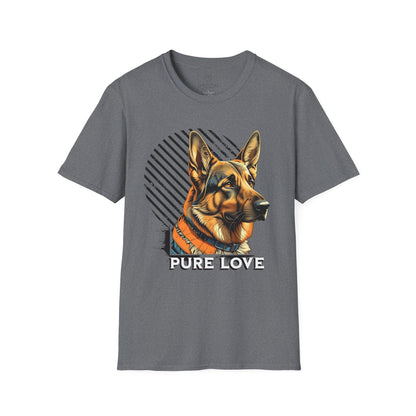 German Shepherd Pure Love Unisex Softstyle T-Shirt .dog