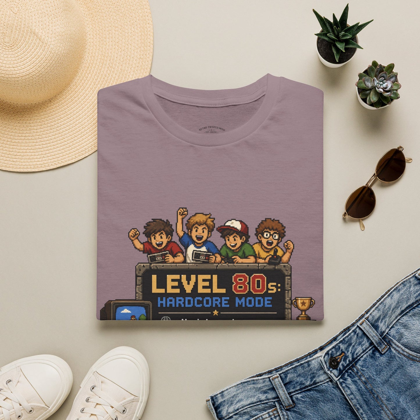 80s Level Up T-Shirt — 'Level 80s: Hardcore Mode' Retro Gaming Tee