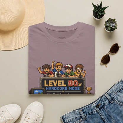 80s Level Up T-Shirt — 'Level 80s: Hardcore Mode' Retro Gaming Tee