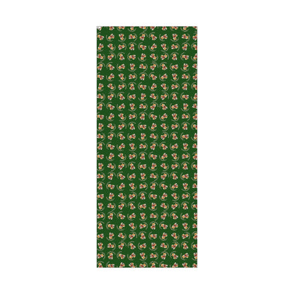 Christmas Corgi Gift Wrap Paper – Green Holiday Wrapping Sheets with Cute Dog Pattern