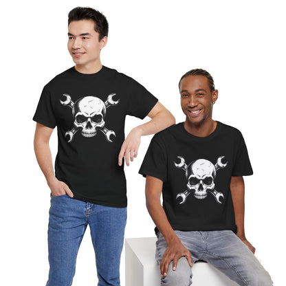 Mechanic Skull Tee — Wrench Crossbones Graphic T-Shirt