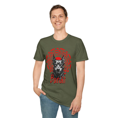 Doberman Graphic T-Shirt — Red Halo 'Bandit' Design