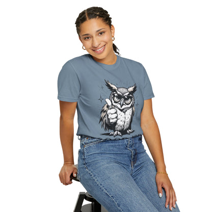 Good Job Owl T-Shirt — Thumbs-Up Retro Owl Graphic Tee