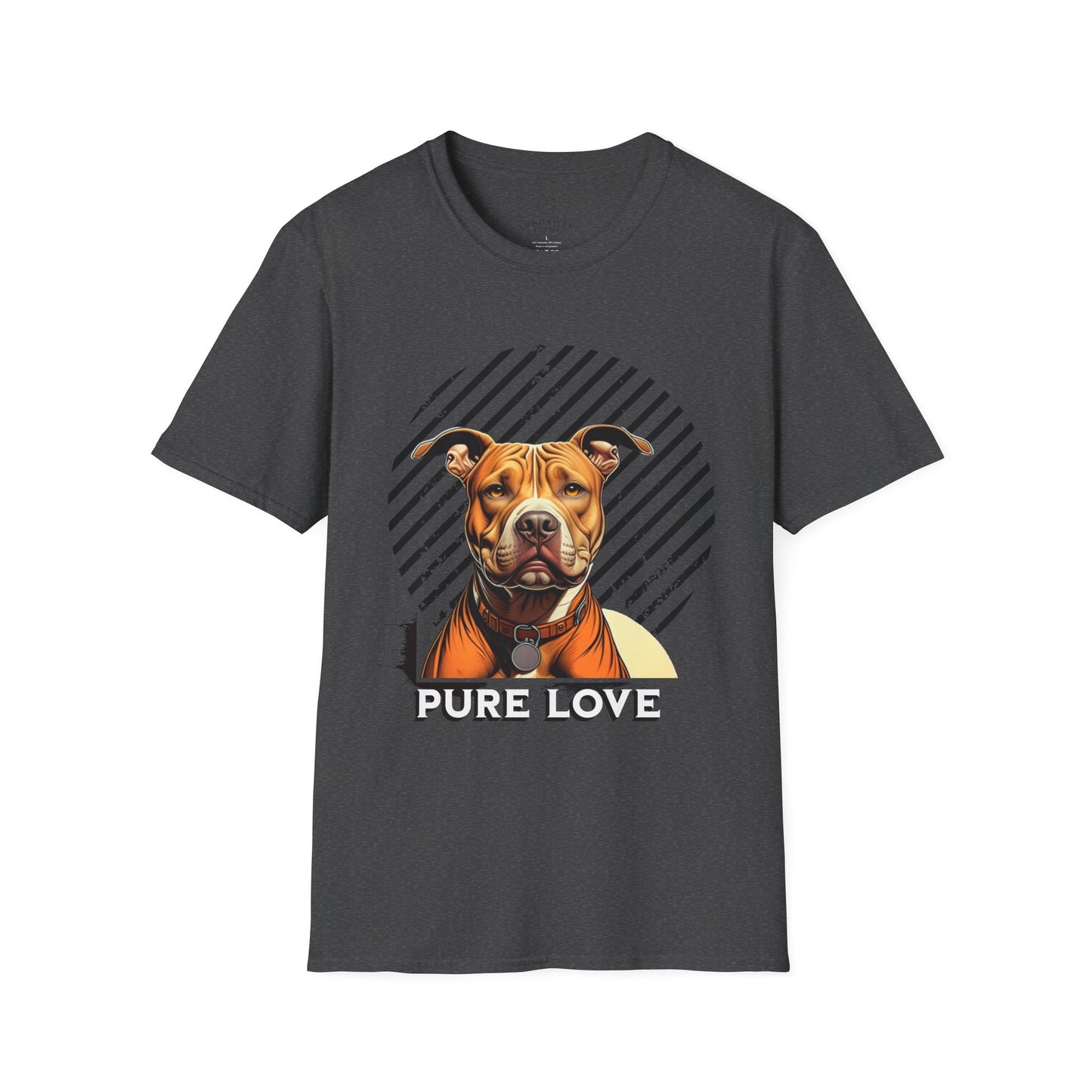 Pure Love Unisex Softstyle T-Shirt - Pitbull Design