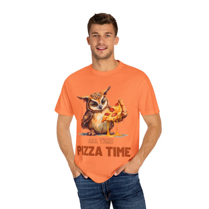 Pizza Time Owl T-Shirt — Cute Owl Eating Pizza Graphic Tee