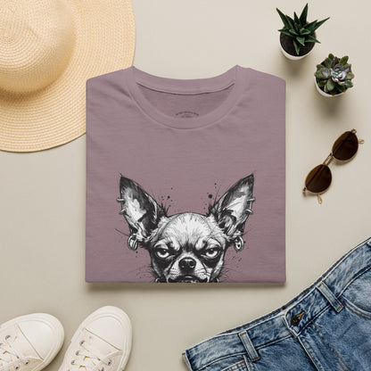 Chihuahua Portrait T‑Shirt — Expressive Black & White Dog Art Tee