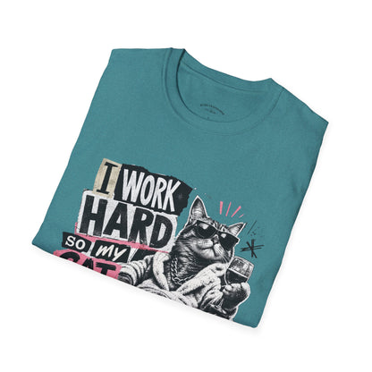 Cat Graphic T-Shirt — "I Work Hard So My Cat Can Live the Lifestyle I Deserve"