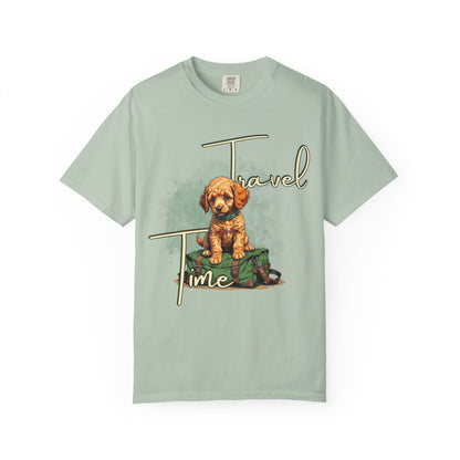 Travel Time Unisex T-Shirt - Perfect for Dog Lovers, Casual Wear, Traveling, Gift for Pet Owners, Adventure Apparel