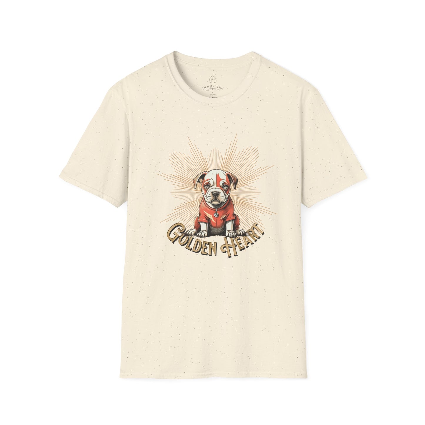 Golden Heart Dog Art Unisex T-Shirt, Animal Lover Gift, Pet Enthusiast Tee, Casual Wear, Birthday Gift, Cute Dog T-Shirt