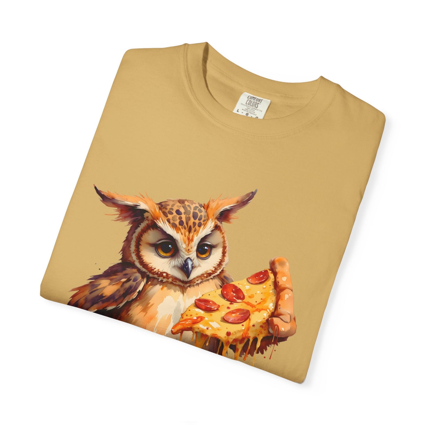 Pizza Time Owl T-Shirt — Cute Owl Eating Pizza Graphic Tee