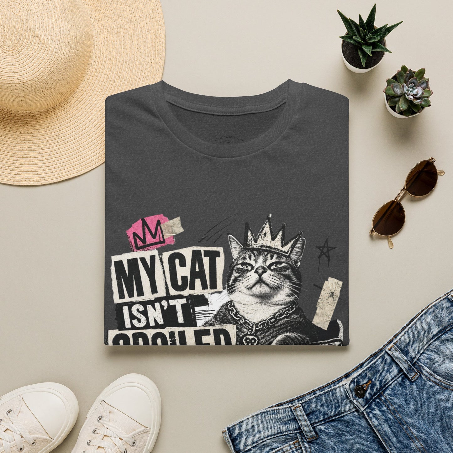 Cat T-Shirt — “My Cat Isn’t Spoiled, I’m Just Properly Trained” Graphic Tee