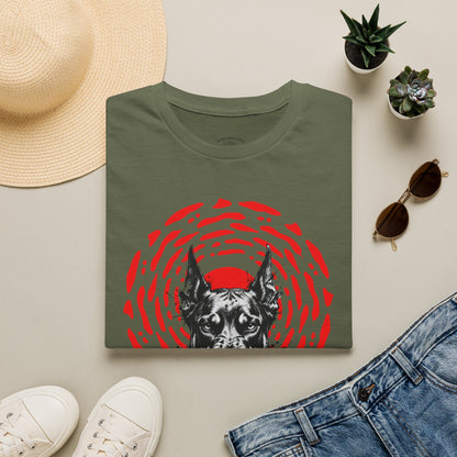 Doberman Graphic T-Shirt — Red Halo 'Bandit' Design