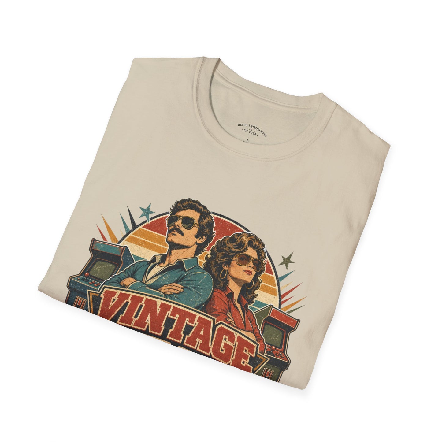 Vintage Human T-Shirt — Retro 70s Duo Graphic Tee