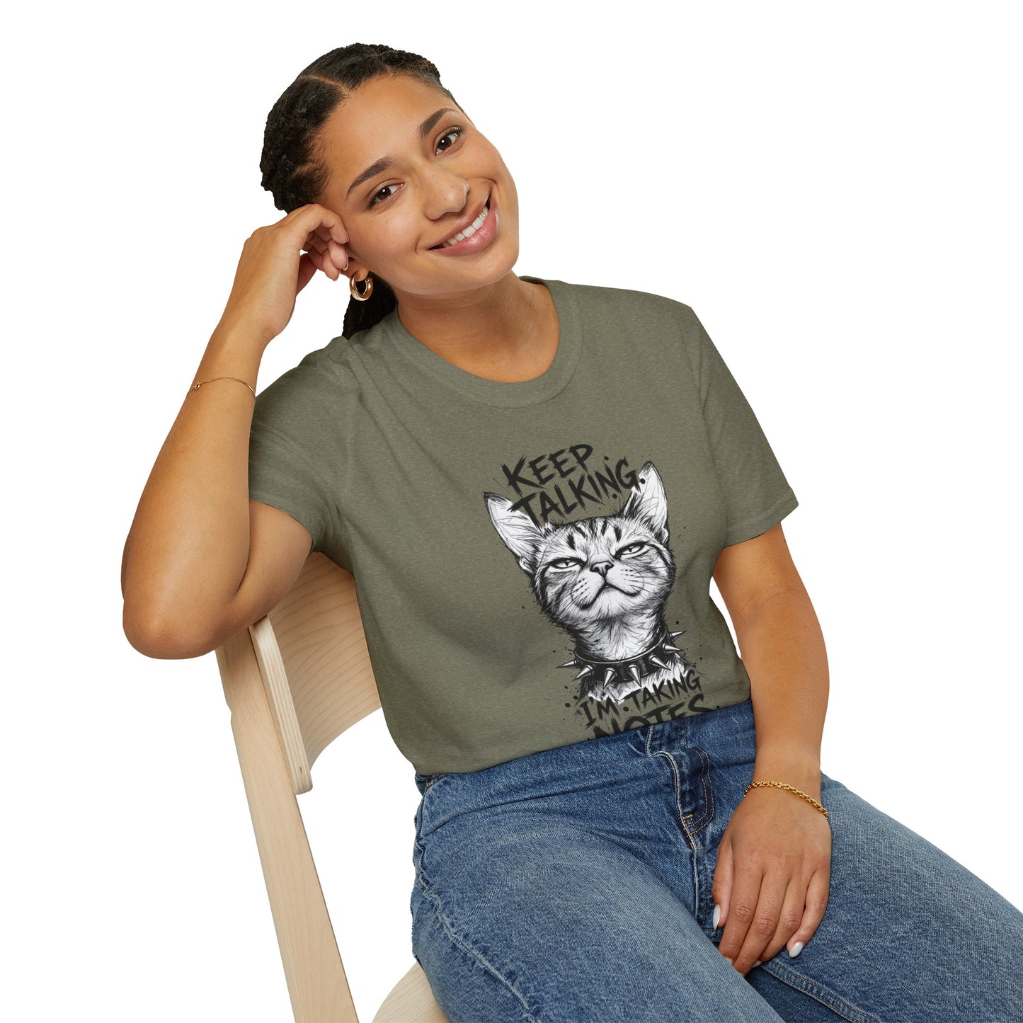 Keep Talking I'm Taking Notes Cat T‑Shirt