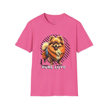 Unisex Softstyle T-Shirt - 'Pure Love' Pomeranian Print