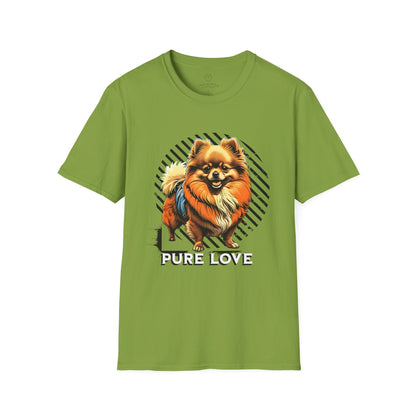 Unisex Softstyle T-Shirt - 'Pure Love' Pomeranian Print