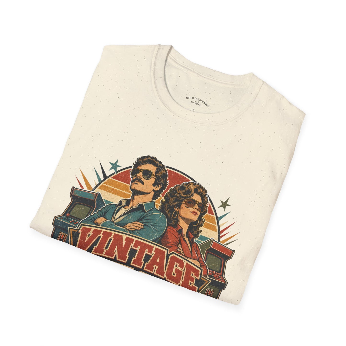 Vintage Human T-Shirt — Retro 70s Duo Graphic Tee