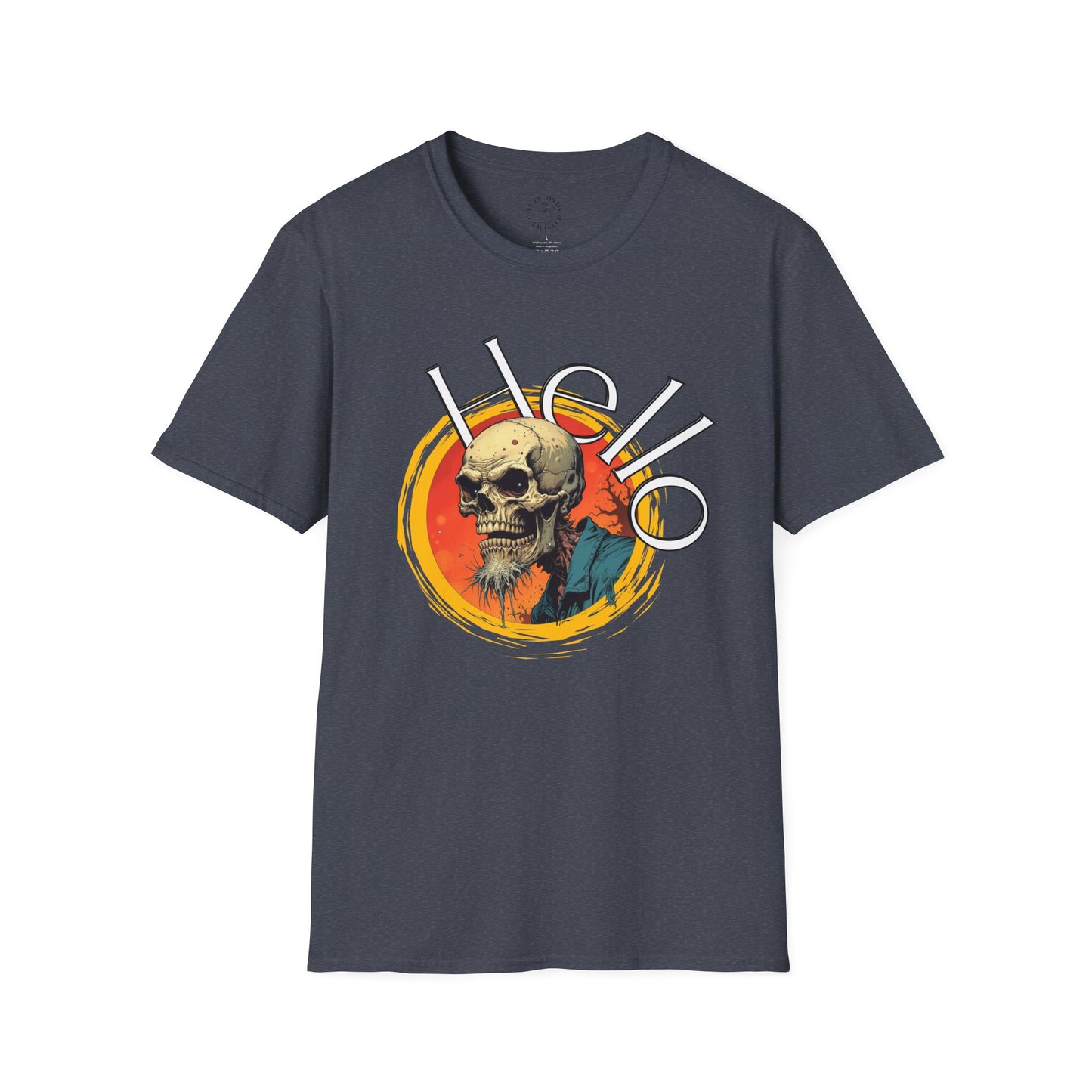 Hello Skull Graphic Unisex Softstyle T-Shirt - Edgy Streetwear Tee,scull