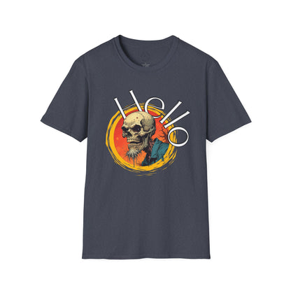 Hello Skull Graphic Unisex Softstyle T-Shirt - Edgy Streetwear Tee,scull