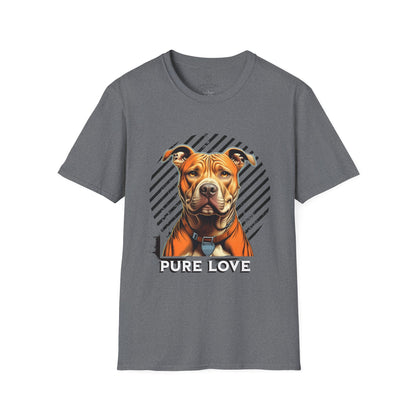 Unisex Softstyle T-Shirt - Pure Love Pitbull Graphic Tee