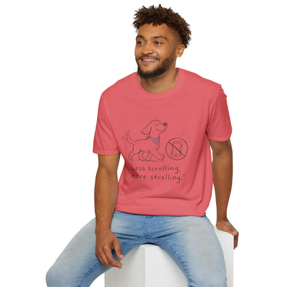 Less Scrolling, More Strolling Dog T-Shirt