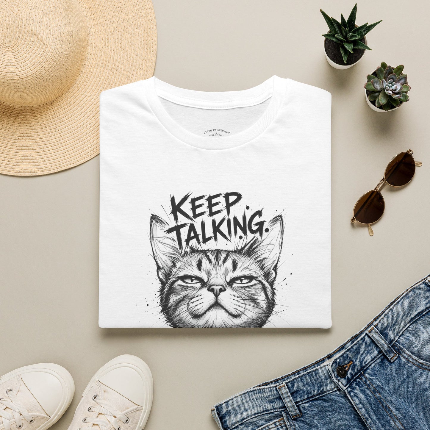 Keep Talking I'm Taking Notes Cat T‑Shirt