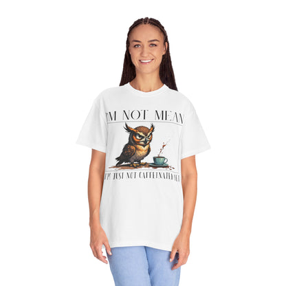 I'm Not Mean Owl T-Shirt — Funny Coffee Owl Tee for Coffee Lovers