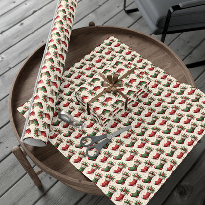 Christmas Stocking Gift Wrap Paper – Festive Holiday Wrapping Sheets