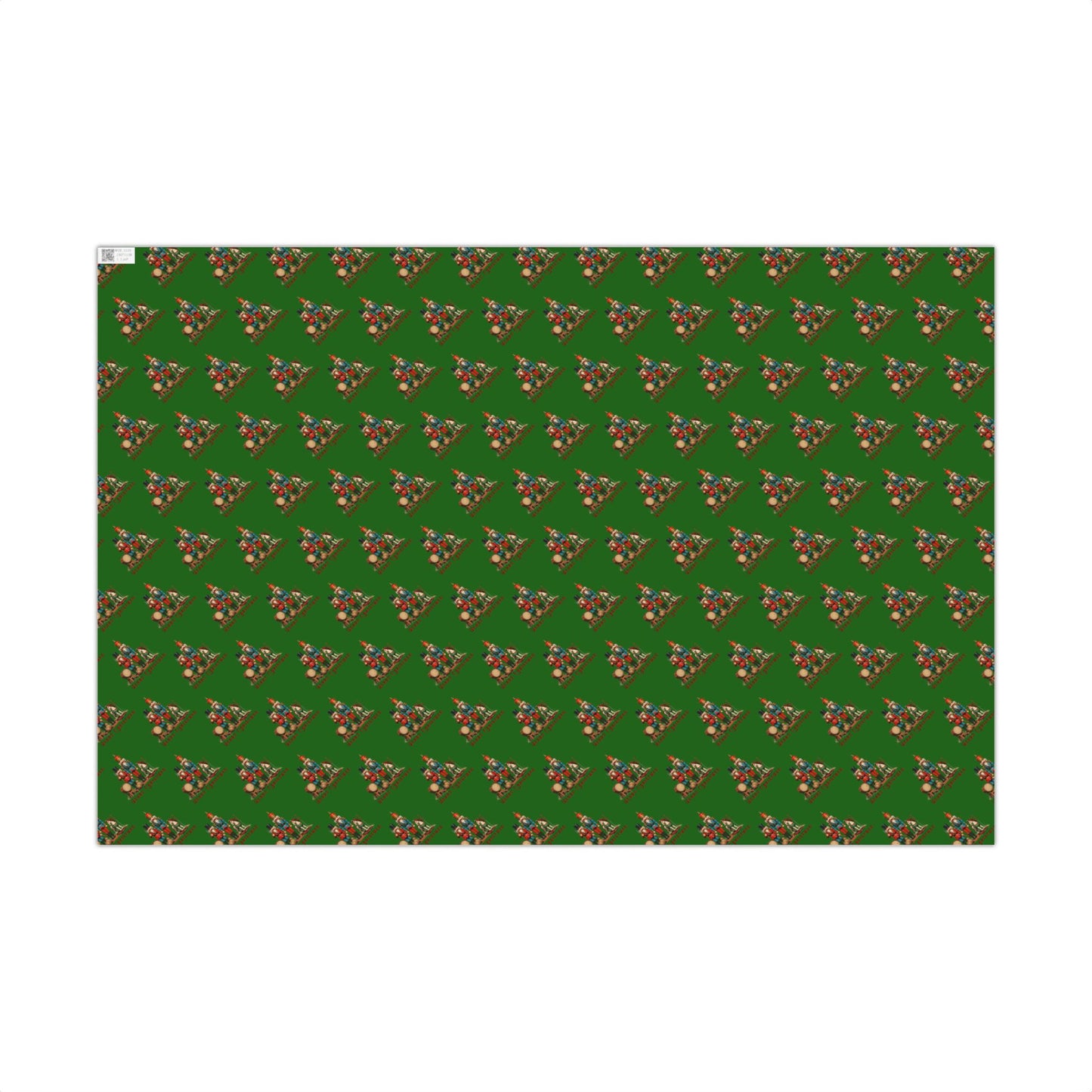 Christmas Tree Pattern Gift Wrap Paper – Festive Green Holiday Wrapping Sheets