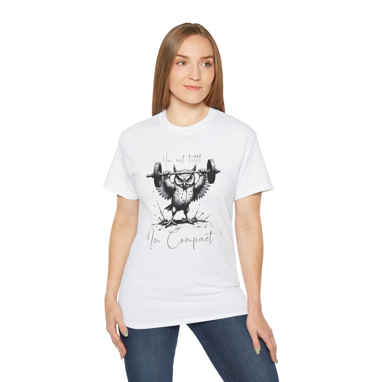 Fitness Owl Graphic Tee — "I’m Not Old, I’m Compacted" Motivational Weightlifting T-Shirt