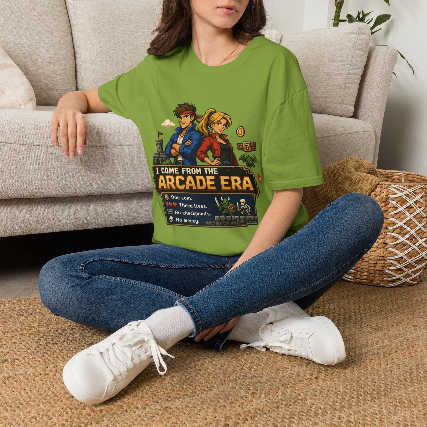 Retro Arcade Era T-Shirt — Pixel RPG Game Tribute