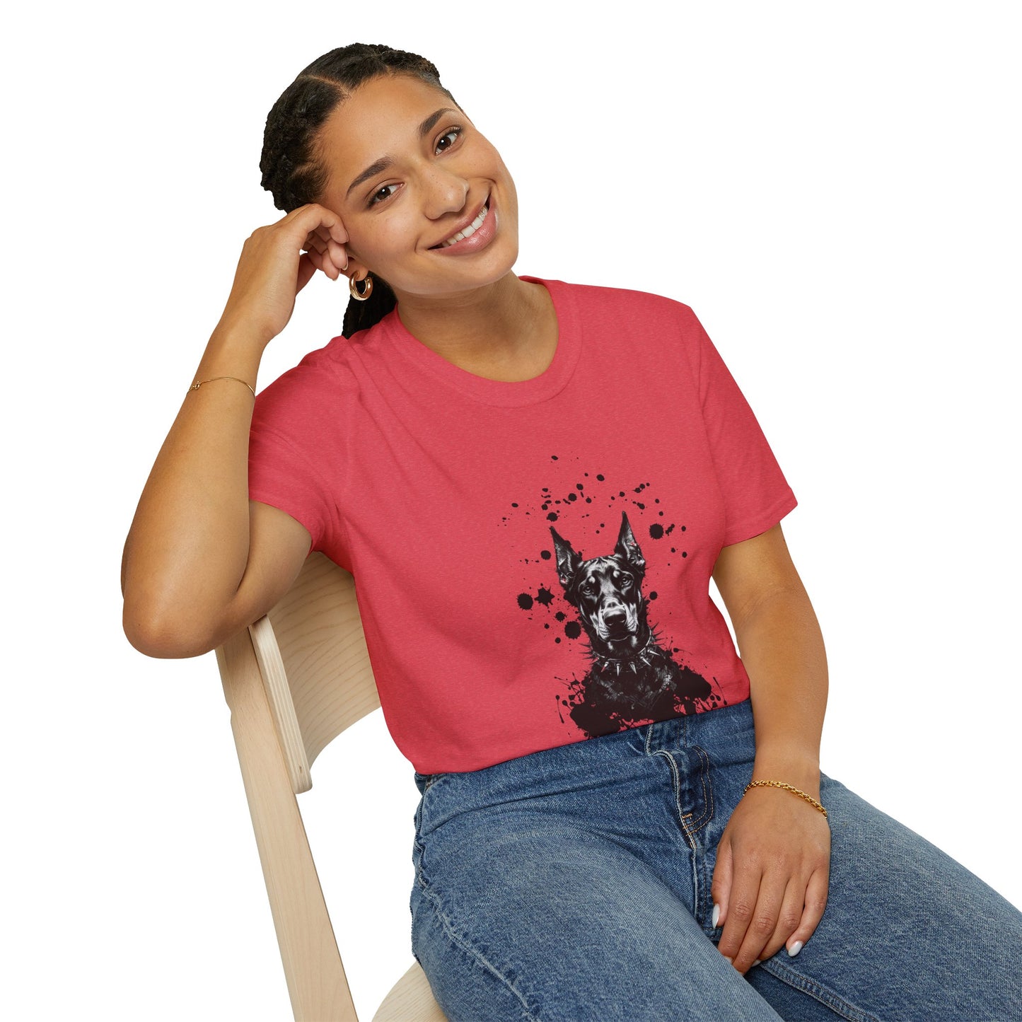 Doberman Ink Splatter T-Shirt