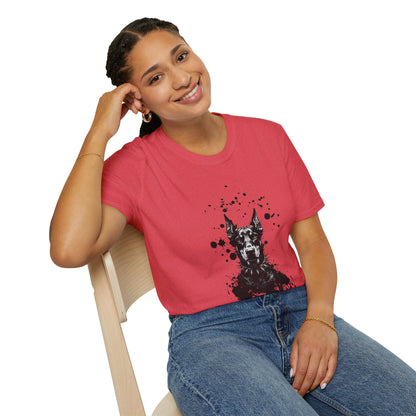 Doberman Ink Splatter T-Shirt