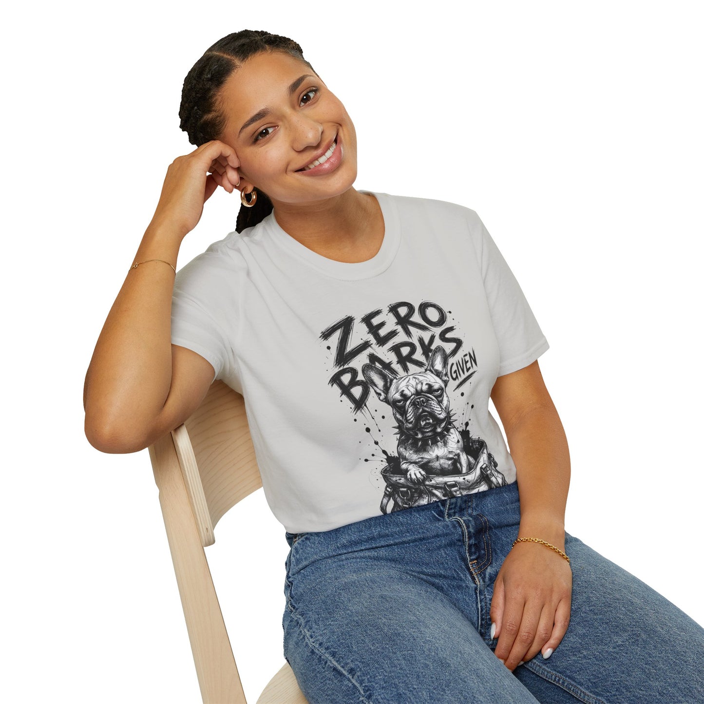 Zero Barks Given Bulldog T-Shirt — Funny Dog Lover Tee