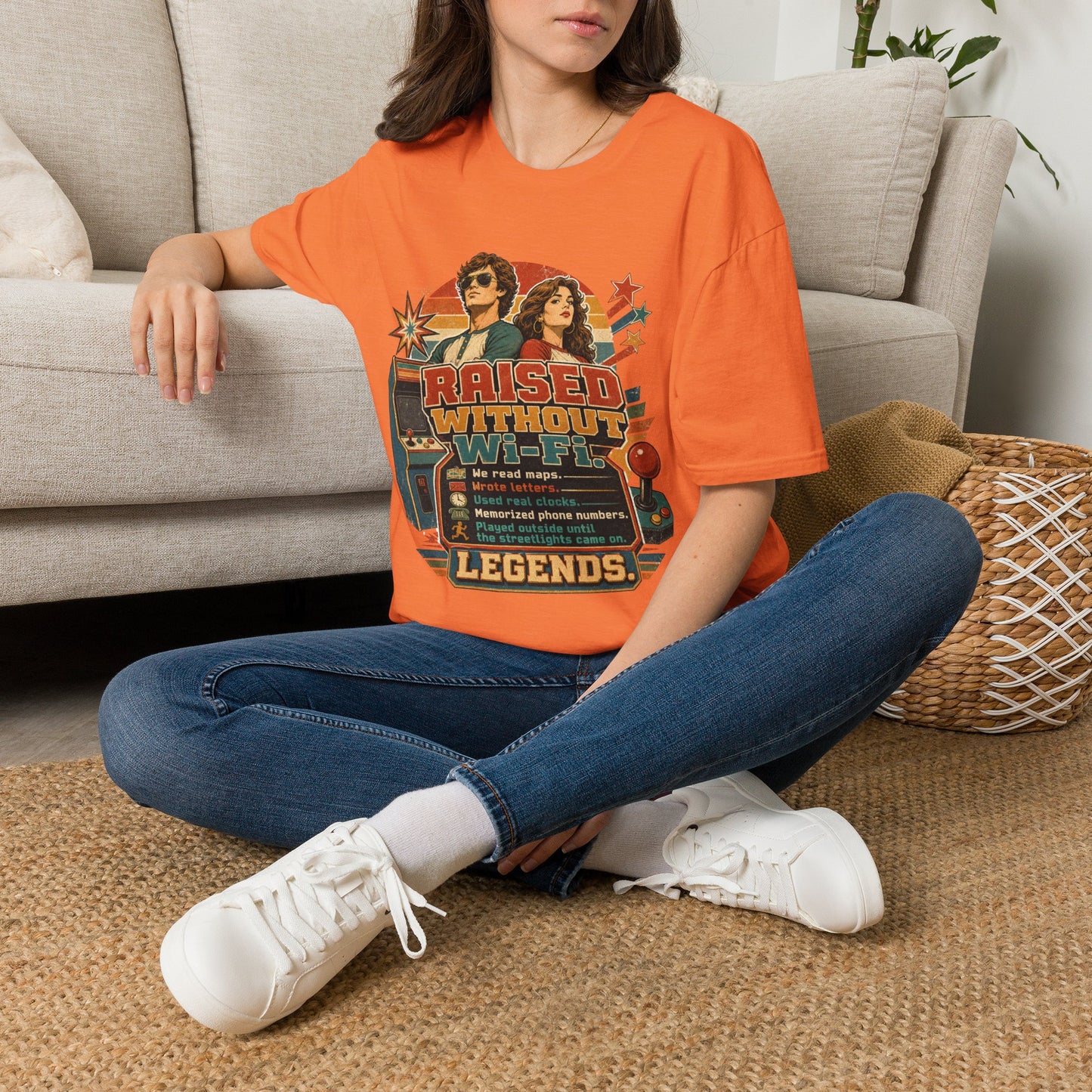 Raised Without Wi‑Fi T-Shirt — Retro 'Legends' Vintage Graphic Tee