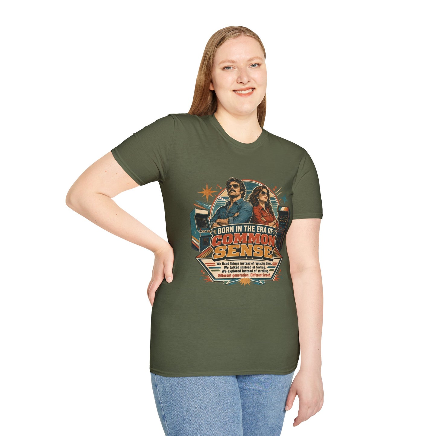 Born in the Era of Common Sense T-Shirt — Retro 70s Vintage Political Graphic Tee