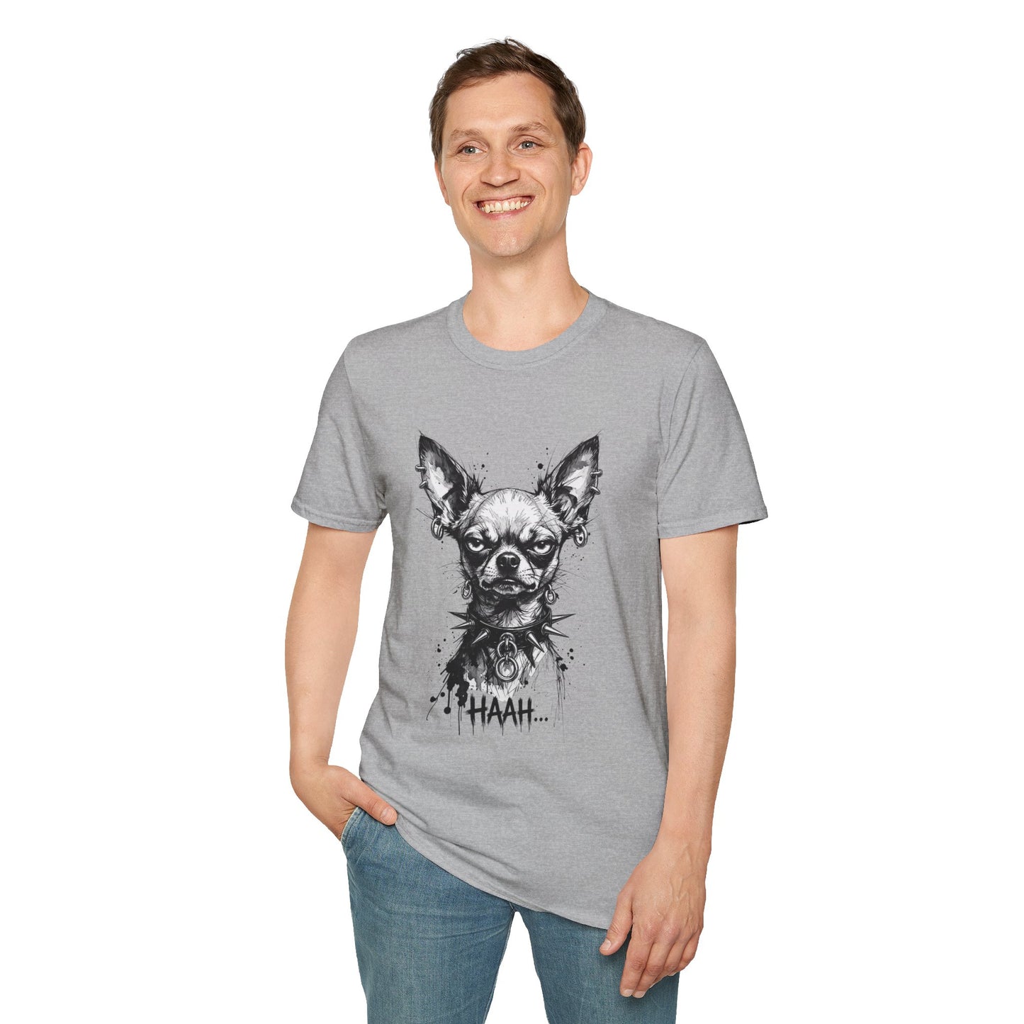 Chihuahua Portrait T‑Shirt — Expressive Black & White Dog Art Tee