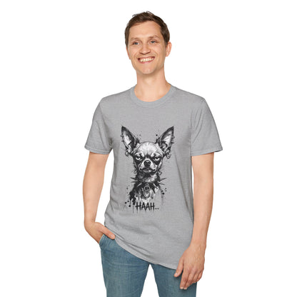 Chihuahua Portrait T‑Shirt — Expressive Black & White Dog Art Tee