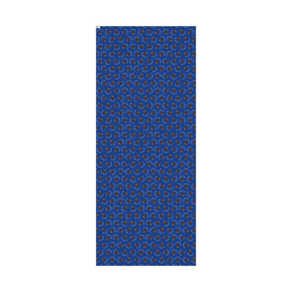 Blue Holiday Wrapping Paper with Reindeer & "Merry Christmas" Pattern