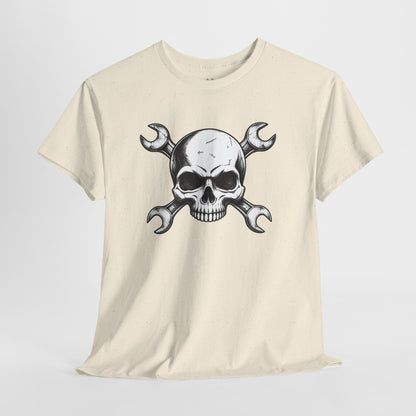 Mechanic Skull Tee — Wrench Crossbones Graphic T-Shirt