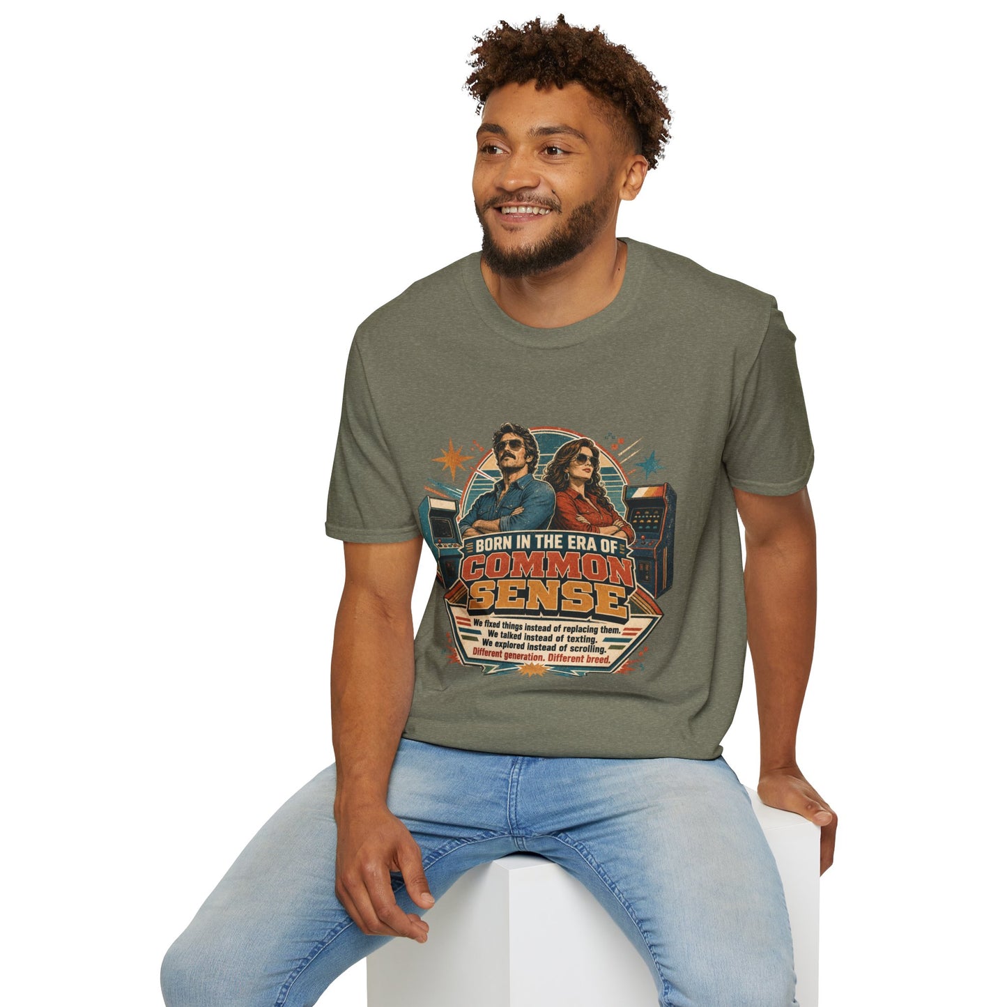 Born in the Era of Common Sense T-Shirt — Retro 70s Vintage Political Graphic Tee