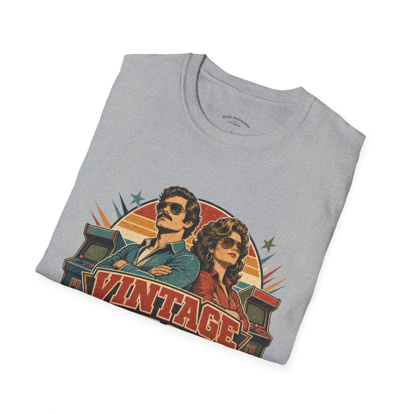 Vintage Human T-Shirt — Retro 70s Duo Graphic Tee