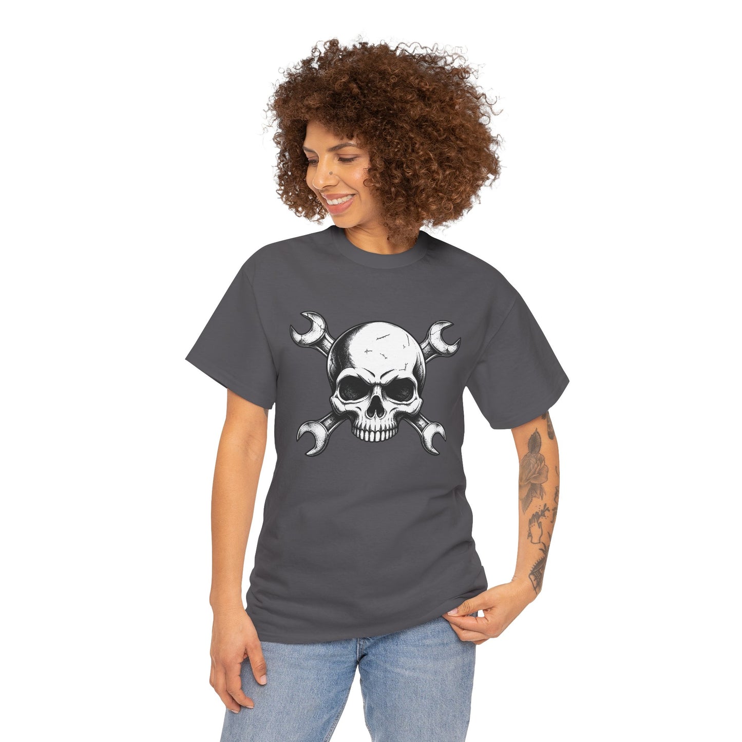 Mechanic Skull Tee — Wrench Crossbones Graphic T-Shirt