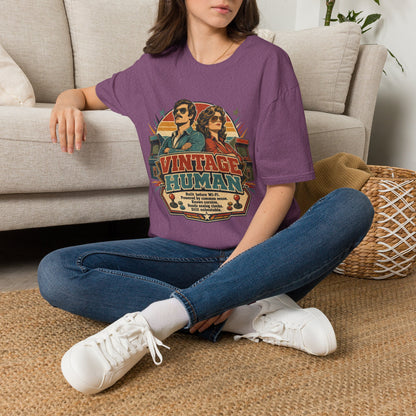 Vintage Human T-Shirt — Retro 70s Duo Graphic Tee