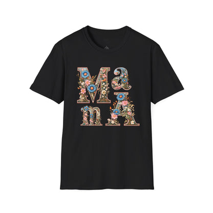 Floral Mama Unisex T-Shirt, Softstyle Tee, Casual Wear, Gift for Mother day,mama