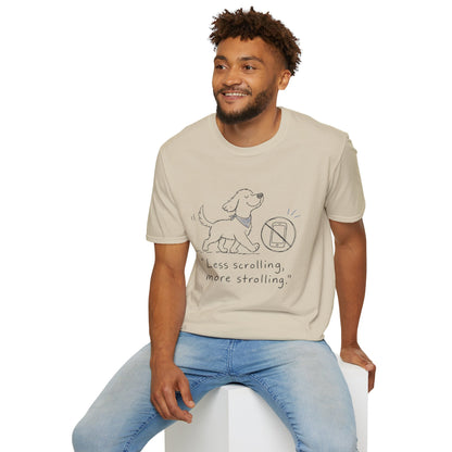 Less Scrolling, More Strolling Dog T-Shirt