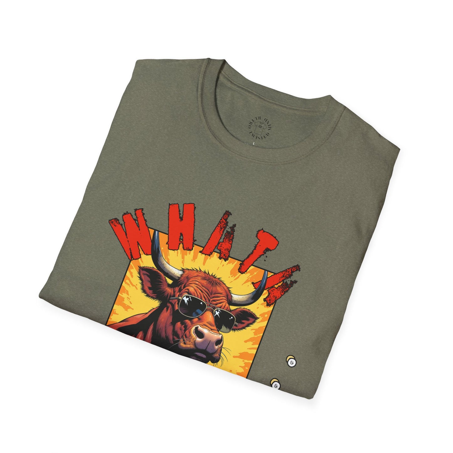 Whimsical Cow Graphic Unisex Softstyle T-Shirt - 'What bull Shhh...'