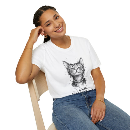 Cat T-Shirt — 'I Know I’m Fabulous' Cute Smiling Cat Graphic Tee