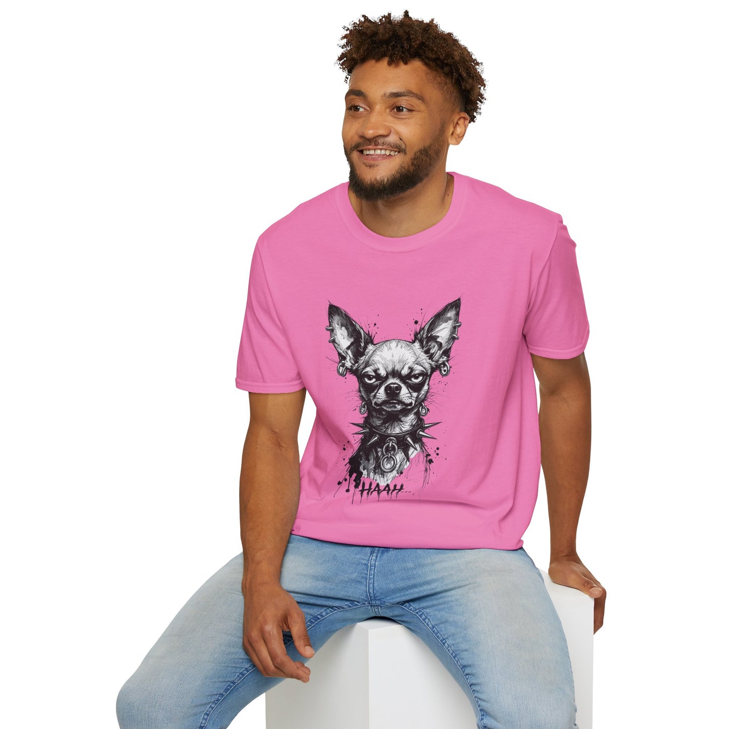 Chihuahua Portrait T‑Shirt — Expressive Black & White Dog Art Tee